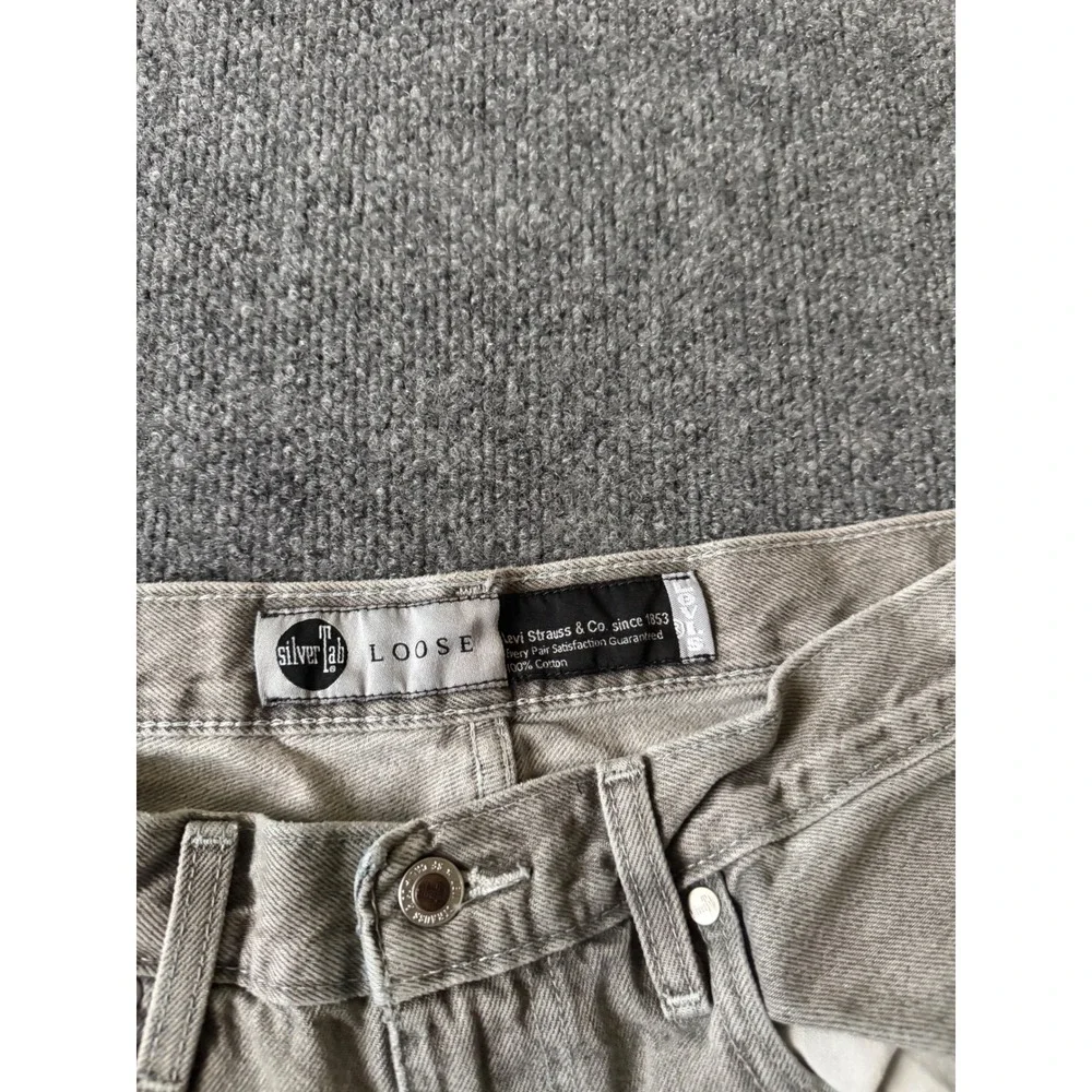 Silvertab Loose men's gray color jeans size 32X30